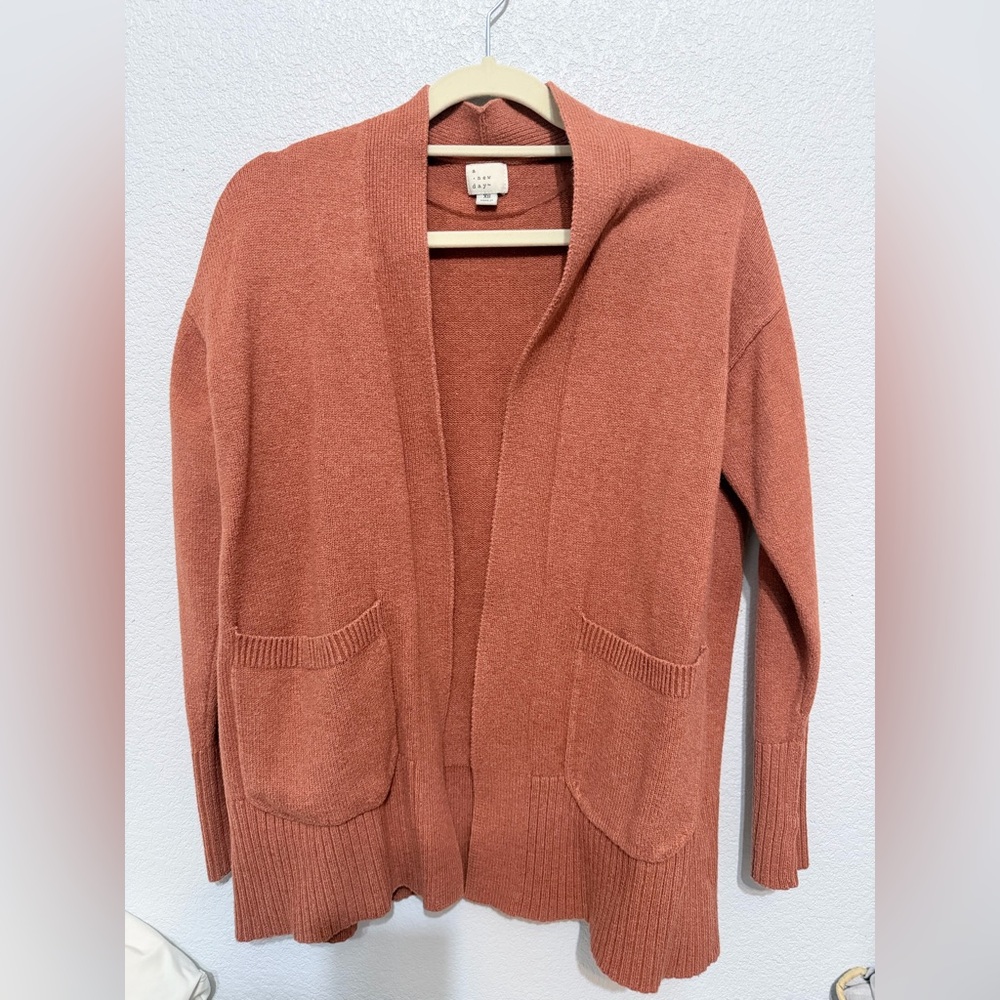 a new day Rust Open Cardigan with Pockets